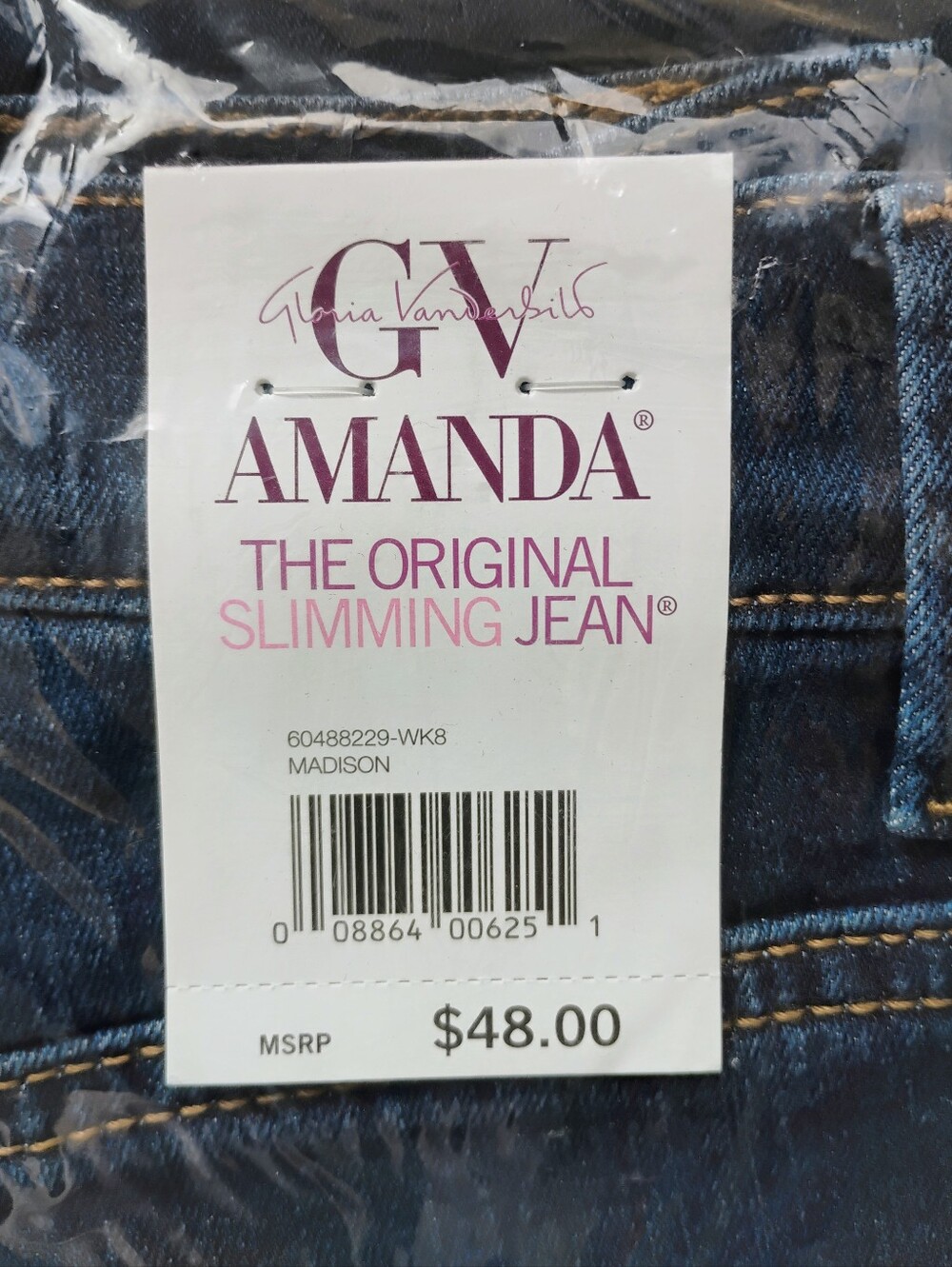 Amanda Gloria Vanderbilt Dark Blue Women’s Slimming Jeans NWT Size 6 - Picture 2 of 3
